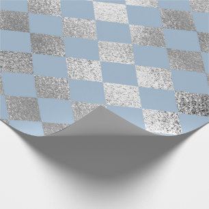 Jewelry Diamond Squares Blue Silver Vip Wrapping Paper