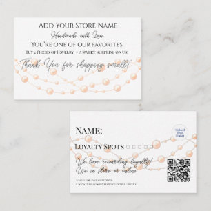 Jewelry Elegant Pearls Handmade Shop  Loyalty Card