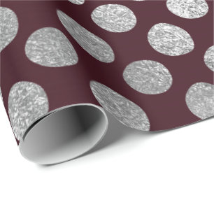 Jewelry Maroon Burgundy Silver Dots Vip Wrapping Paper