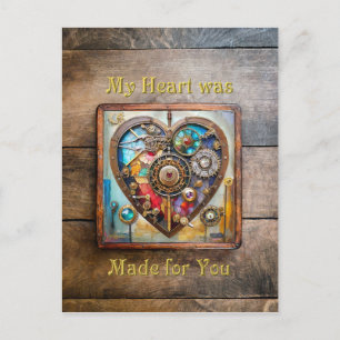 Jewels And Stained Glass Heart Steampunk Series Postcard