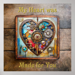 Jewels And Stained Glass Heart Steampunk Series Poster