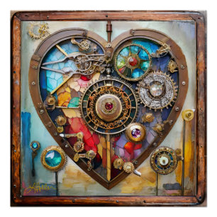 Jewels And Stained Glass Heart Steampunk Series Poster
