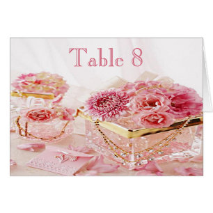 Jewels, Flowers & Boxes Wedding Table Number Card