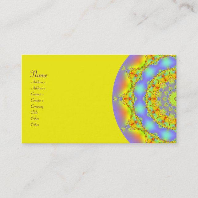 Jewels Fractal Kaleidoscope Business Card (Front)
