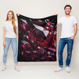Jewels Gemstone Ruby Crystal Fleece Blanket