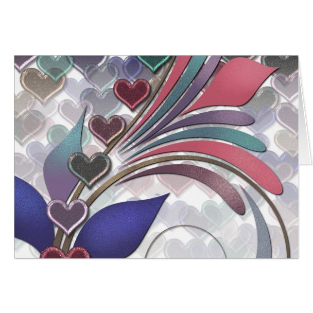 Jewels Hearts Card (Blank) (Front Horizontal)