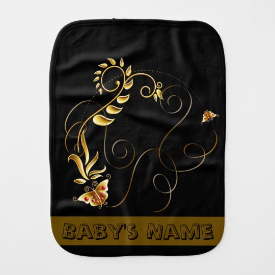 Jewels in Black Burp Cloth