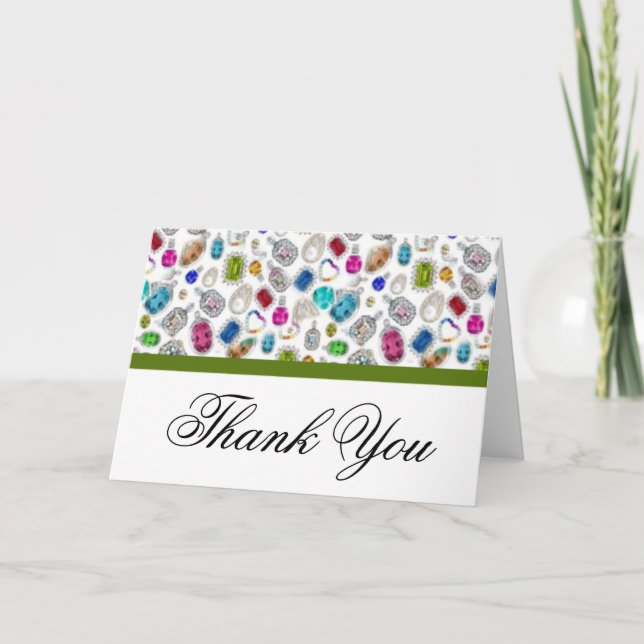Jewels/Jewellery Thank You Greeting Card (Front)