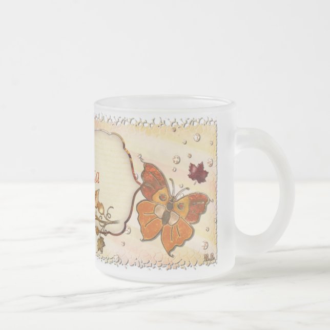 Jewels of Autumn Frosted Glass Coffee Mug (Right)