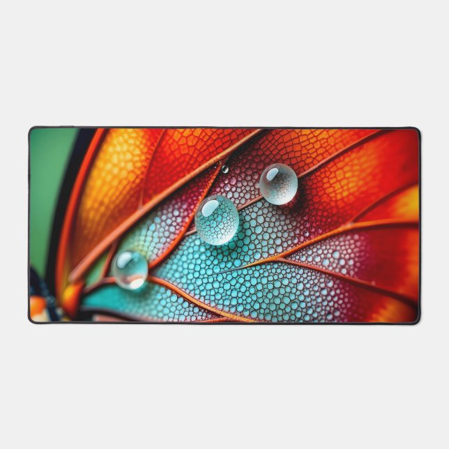 Jewels on a Fiery Wing Desk Mat (Front)