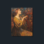 Jewels Painting By Thomas Edwin Mostyn Canvas Print<br><div class="desc">This canvas art features the oil painting, "Jewels" by English artist, Thomas Edwin Mostyn (1864 – 1930). It captures a romantic moment featuring a redheaded woman adorned in rich, flowing amber-coloured garments. The artwork showcases the subject in profile, with her eyes closed and hands delicately holding strands of sparkling jewellery....</div>