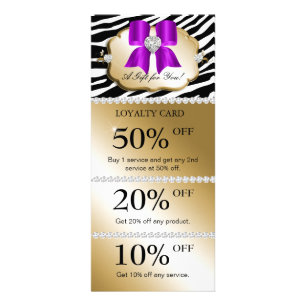 Jewels Spa Marketing Cards Zebra Gold Violet