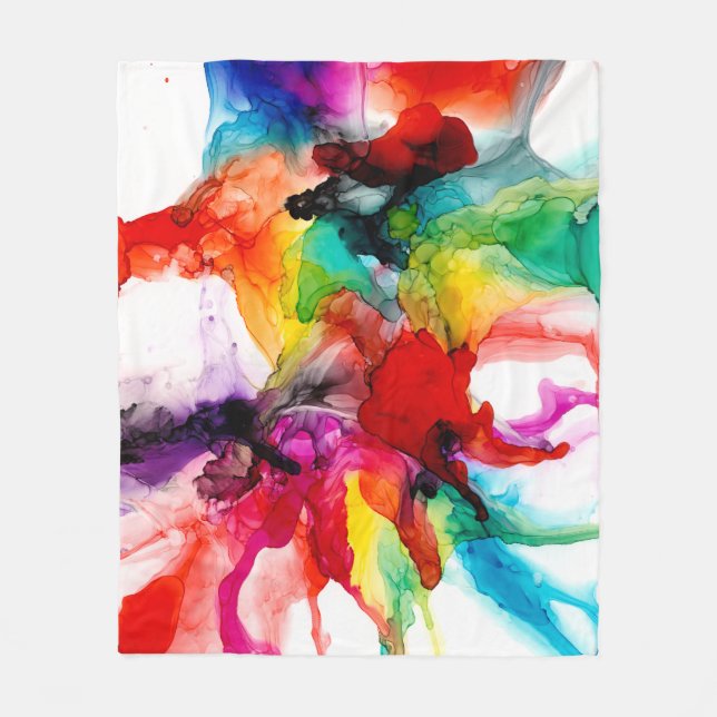 Jeweltone Prism - Watercolor Fleece Blanket (Front)