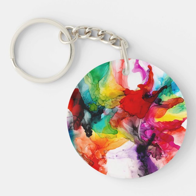 Jeweltone Prism - Watercolor Key Ring (Front)