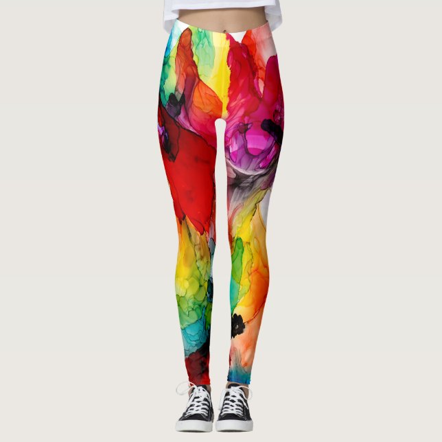 Jeweltone Prism - Watercolor Leggings (Front)