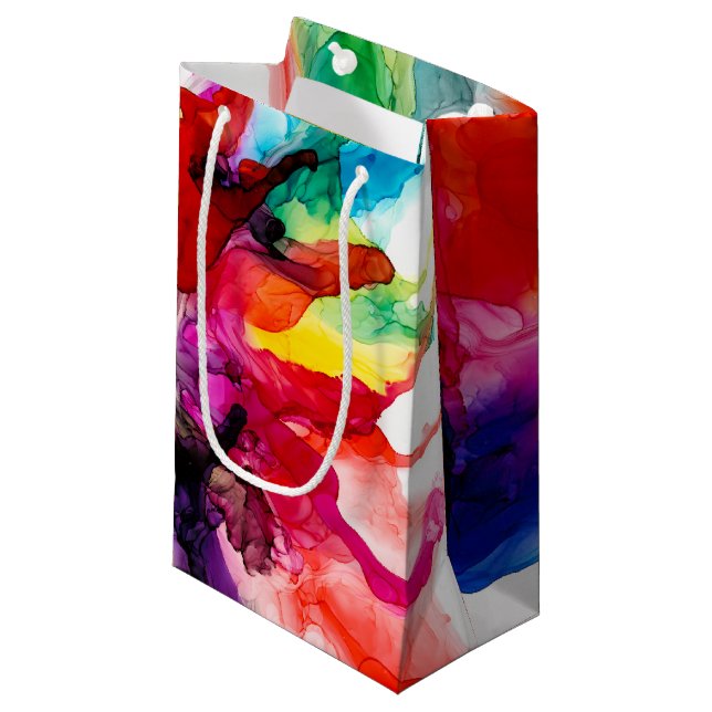 Jeweltone Prism - Watercolor Small Gift Bag (Front Angled)