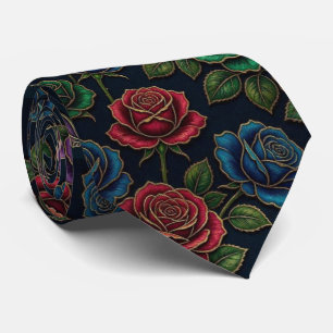 Jeweltone Roses with Gold Accents Tie