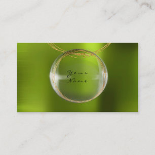 Jewely Stylist Gold Glass Ball Lemon Green Metal Business Card