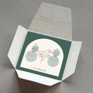 Jewerly Earring Display Olive Green Arch Square Business Card