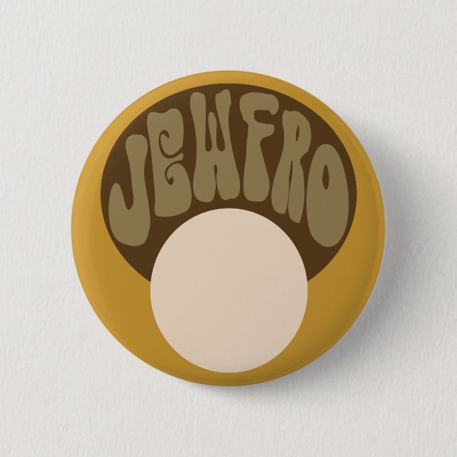 Jewfro 6 Cm Round Badge (Front)