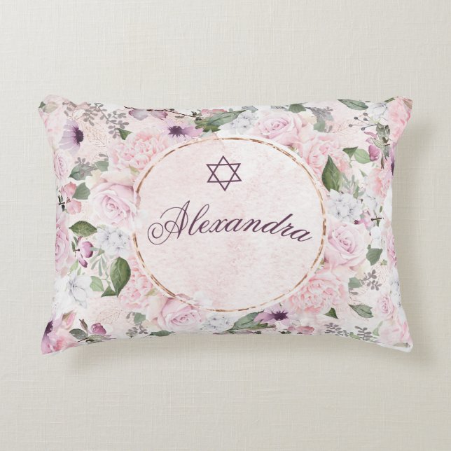 Jewish Baby Naming Religious Keepsake  Decorative Cushion (Front)