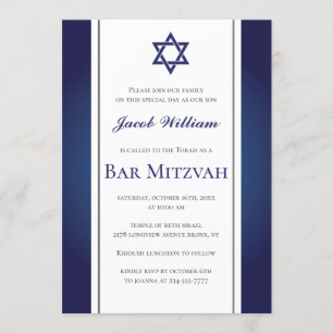 Jewish Bar Mitzvah Personalised Invitation