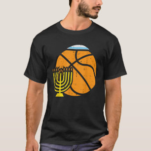 Jewish Basketball Menorah Hanukkah Chanukah Sport T-Shirt