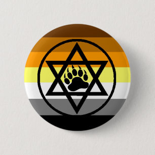 Jewish Bear Pride Flag 6 Cm Round Badge