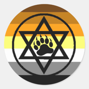 Jewish Bear Pride Flag Classic Round Sticker