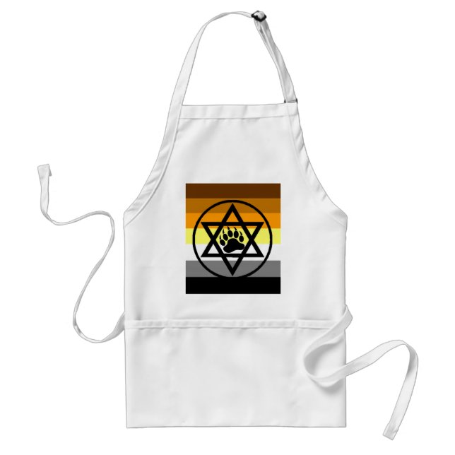 Jewish Bear Pride Flag Standard Apron (Front)