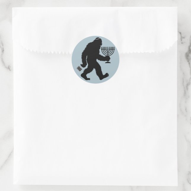 Jewish Bigfoot Hanukkah Chanukah Humour Hilarious  Classic Round Sticker (Bag)