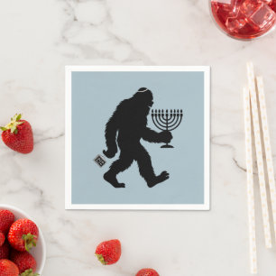 Jewish Bigfoot Hanukkah Chanukah Humour Hilarious  Napkin