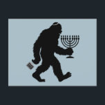 Jewish Bigfoot Hanukkah Chanukah Humour Hilarious  Postcard<br><div class="desc">Jewish Bigfoot Hanukkah Chanukah Humour Hilarious Menorah Dreidel</div>