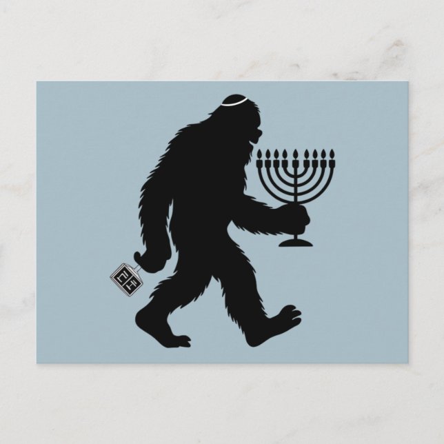 Jewish Bigfoot Hanukkah Chanukah Humour Hilarious  Postcard (Front)