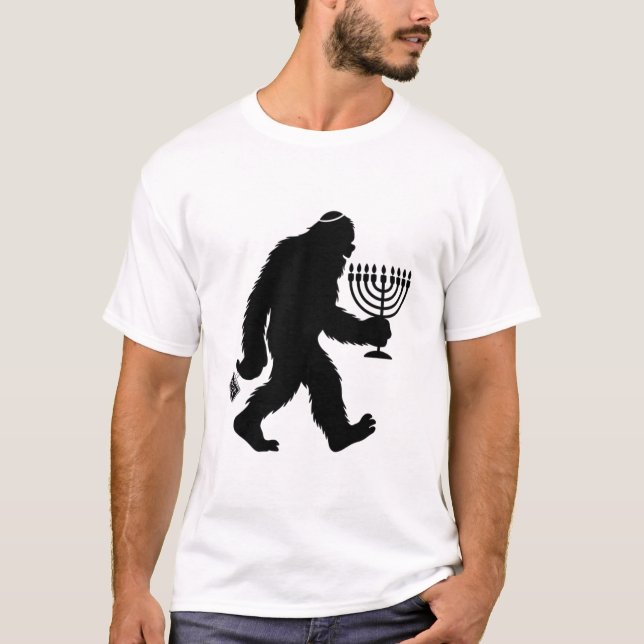 Jewish Bigfoot Hanukkah Chanukah Humour Hilarious  T-Shirt (Front)
