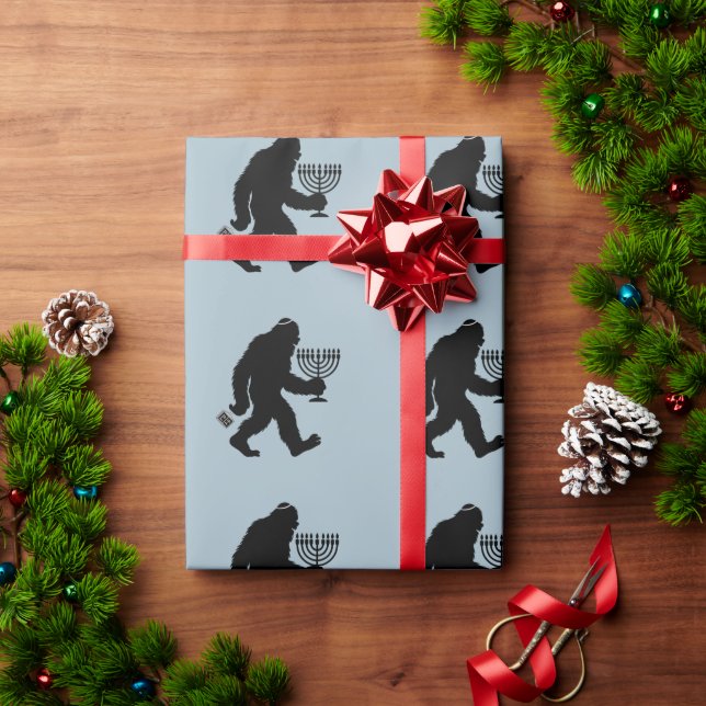 Jewish Bigfoot Hanukkah Chanukah Humour Hilarious  Wrapping Paper (Holiday Gift)