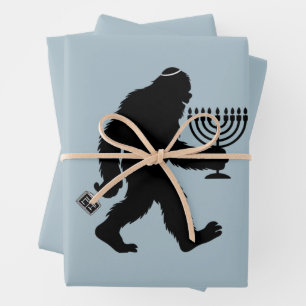 Jewish Bigfoot Hanukkah Chanukah Humour Hilarious  Wrapping Paper Sheet