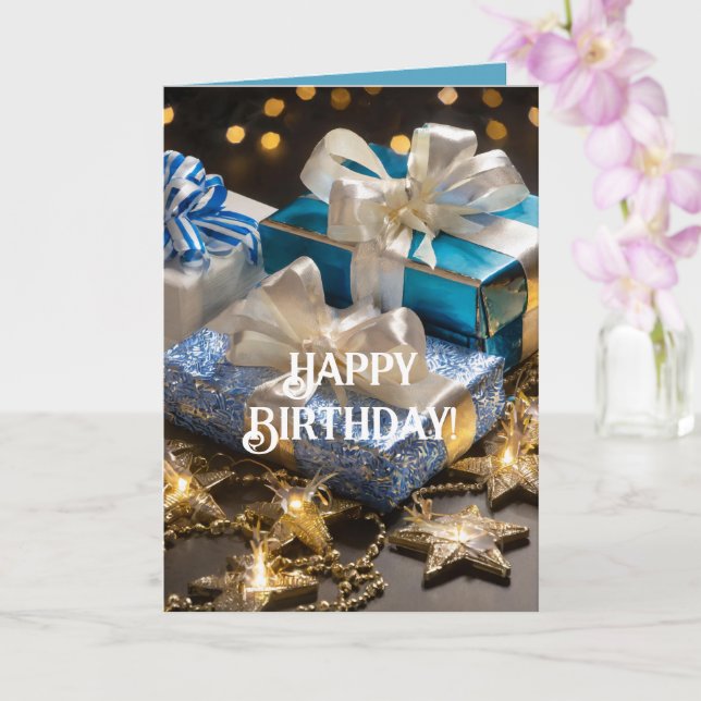 Jewish Birthday Card, 5" x 7" Folded Greeting Card (Orchid)