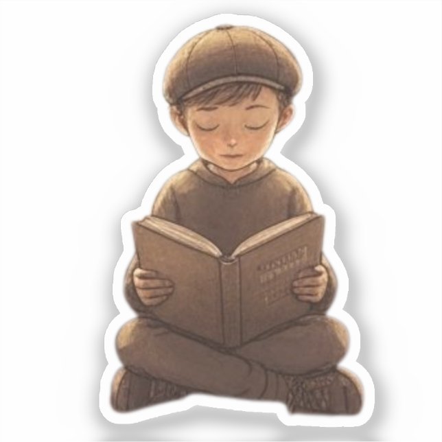 Jewish Boy Reading Book – Cute & Meaningful Design (Front)
