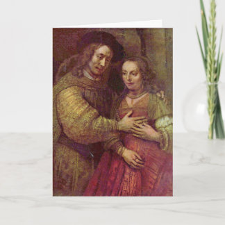 Jewish Bride Detail By Rembrandt Van Rijn Card