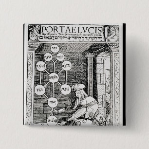 Jewish cabbalist holding a sephiroth 15 cm square badge