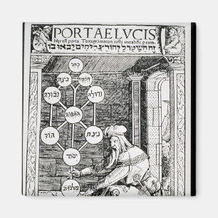 Jewish cabbalist holding a sephiroth magnet