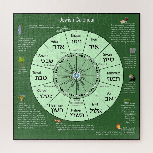 Jewish Calendar   Jigsaw Puzzle (Vertical)