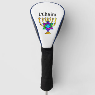 Jewish Candlesticks L'Chaim  Golf Head Cover