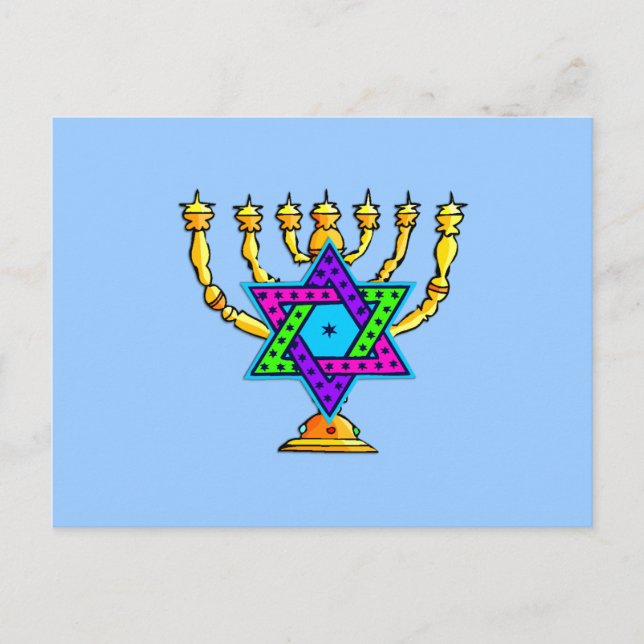 Jewish Candlesticks Postcard (Front)