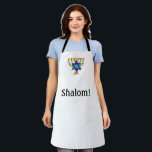 Jewish Candlesticks Shalom   Apron<br><div class="desc">Jewish Candlesticks and Traditional Personalised Gifts and Apparel</div>