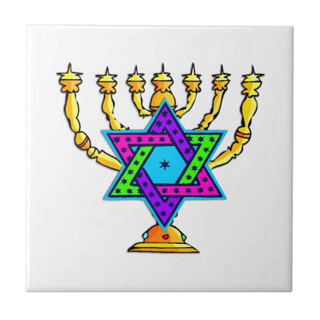 Jewish Candlesticks Tile (Front)