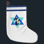 Jewish Cat Stars Small Christmas Stocking<br><div class="desc">Jewish Star and adorable cat wishing you Happy Jewish Holidays.</div>