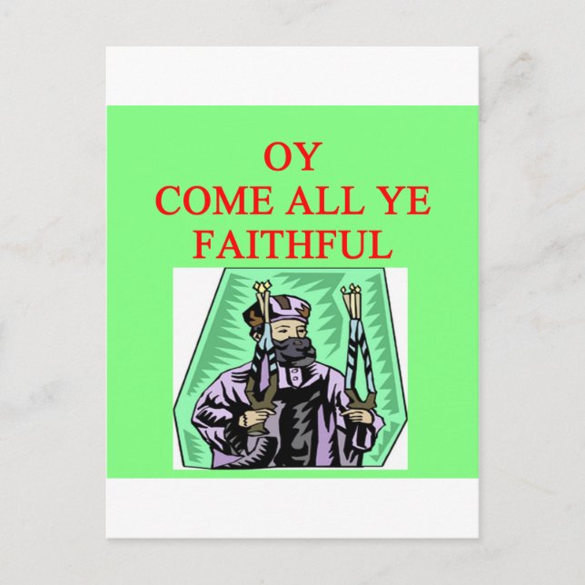 jewish channukah carol postcard (Front)