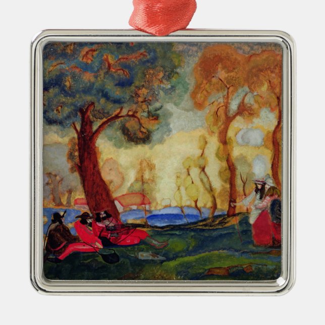 Jewish Comedians Resting, 1910s Metal Tree Decoration (Front)